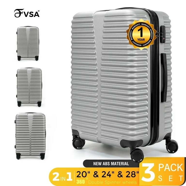 Luggage Sets Expandable PC+ABS Durable Suitcase with Spinner Wheels & TSA Lock T