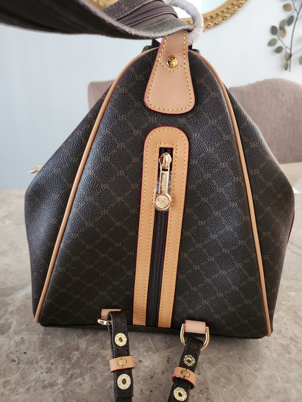 Authentic Rioni Charlize Zipper Strap Backpack Brand New w/Tags Leather Trim gallery