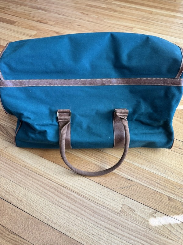 Polo Ralph Lauren Canvas Green Brown Leather 3 Set Luggage Carry On Weekender gallery