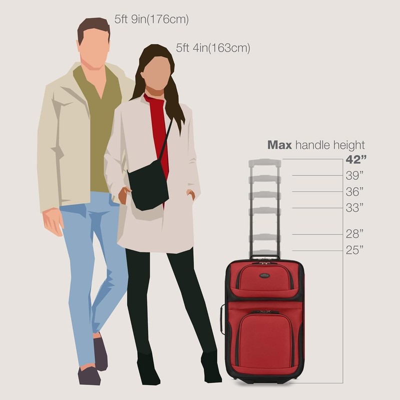 Rio Lightweight Softside Rolling Carry-on Suitcase, 2-Wheel Single, Red gallery