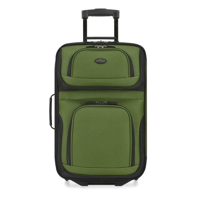U.S. Traveler Rio 2-Pc Expandable Softside 20" Carry Luggage Set - Evergreen gallery