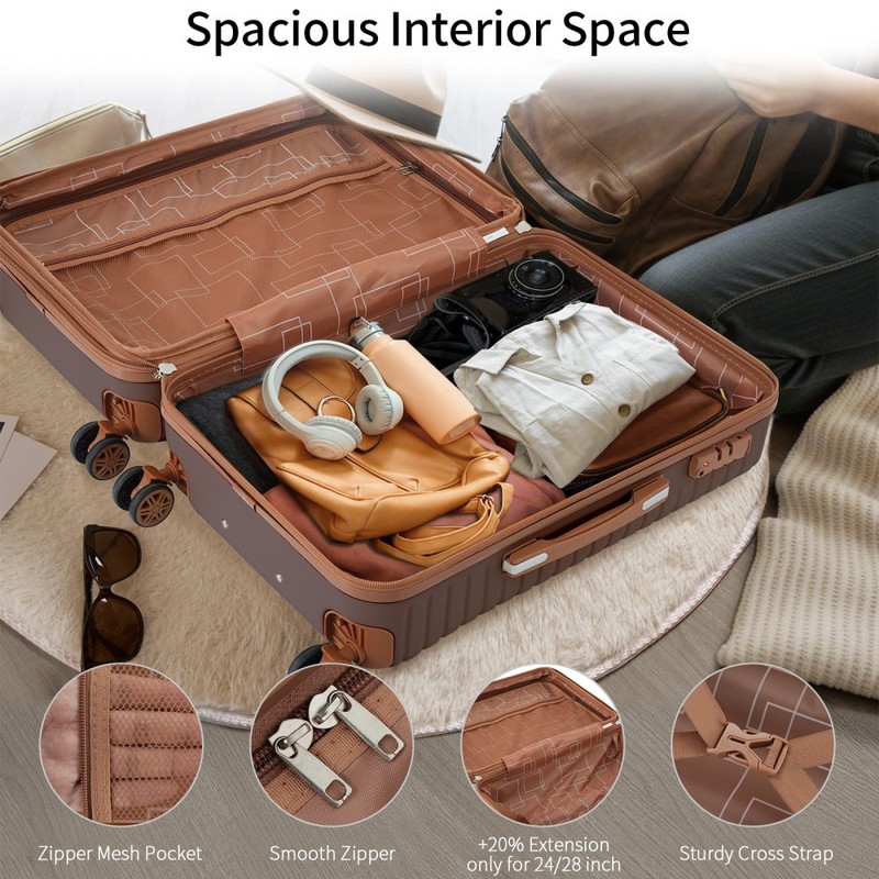 Lightweight Hardshell Suitcase, 360° Spinner Wheels & TSA Lock for Daily Travel gallery
