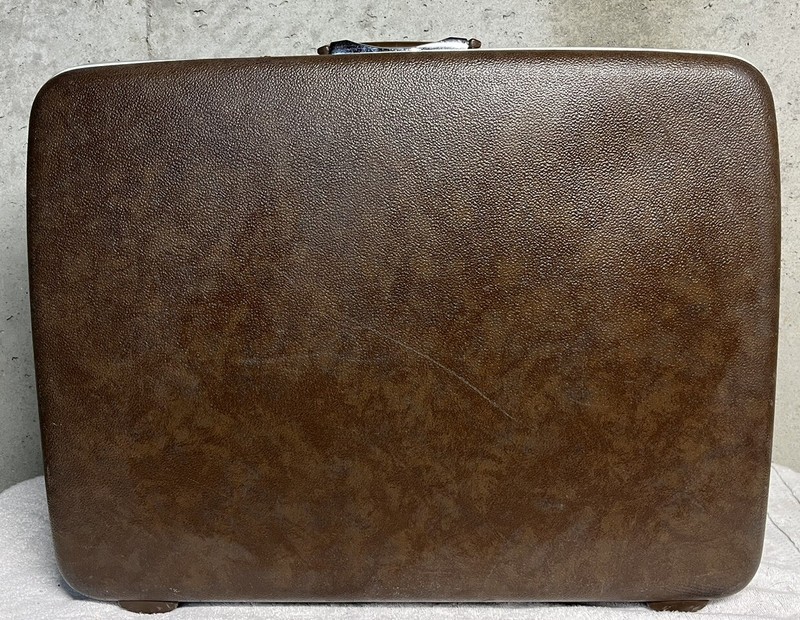 Vintage Samsonite Silhouette Hard Shell Suitcase Marble Brown 1970’s with Keys gallery