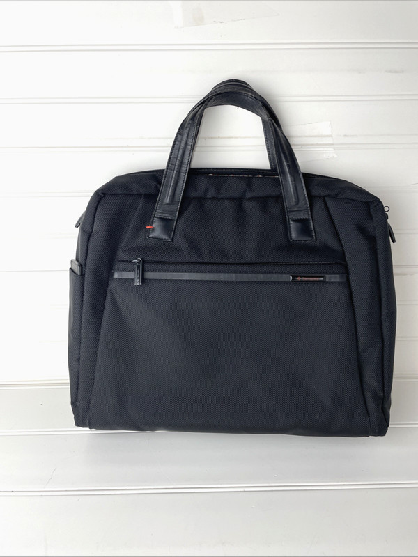 Samsonite Slim Briefcase Leather Handles Nylon Black gallery