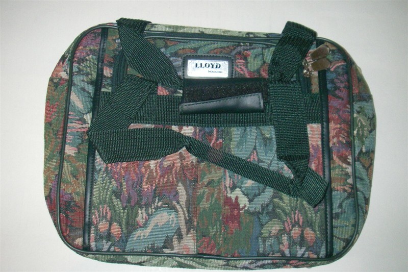 LLOYD SMALL TAPESTRY LUGGAGE BAG LLOYD INTERNATIONAL 11 IN X 5 IN X 14 IN