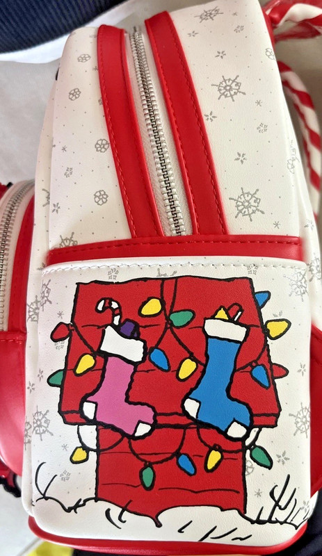 NWT Peanuts Mini Backpack Snoopy & Woodstock Christmas Wreath Holiday Loungefly gallery