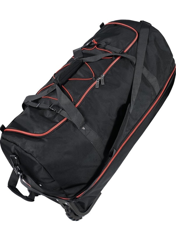 110L Foldable Oxford Soft-Sided Rolling Duffle Bag Expandable to 140L-32" Black