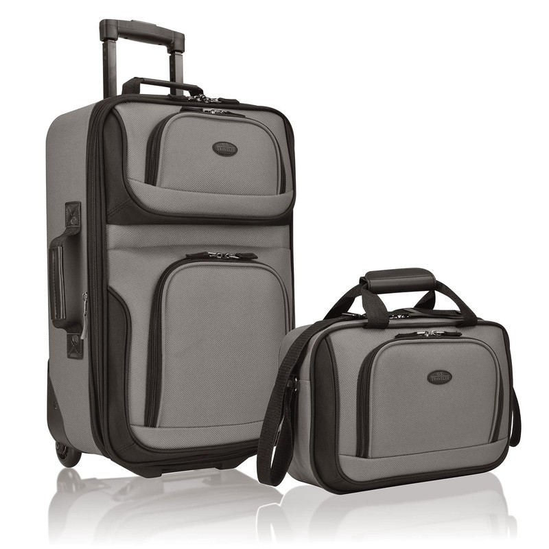 Rio Lightweight Softside Rolling Carry-on Suitcase, 2-Wheel Set, Grey