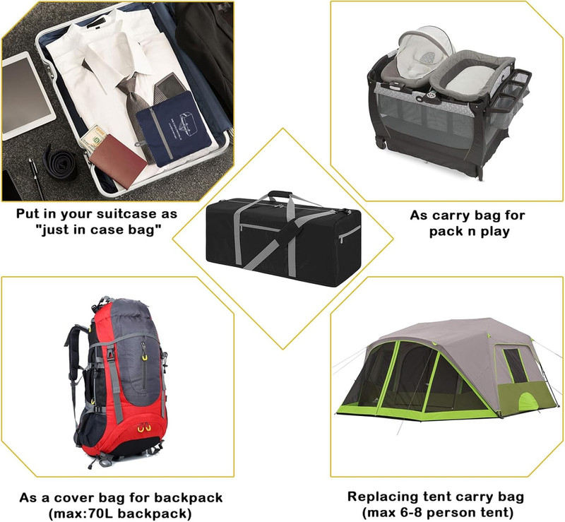 Foldable Duffel Bag 30 Inch 75L Large Lightweight Luggage for Camping Storage-B gallery