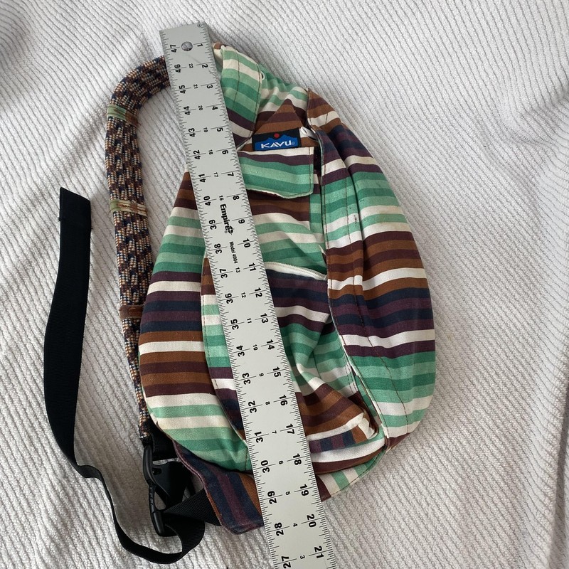 KAVU Rope Bag Backpack Multicolor Stripe Cotton Sling Crossbody Daypack Bag gallery