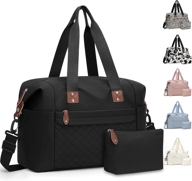 Duffle Bag, Waterproof Weekender Overnight Hospital Bags for Women Men with Toil