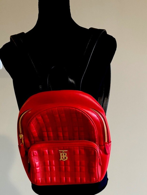 BURBERRY Women’s Leather Red Backpack New Without Tags.