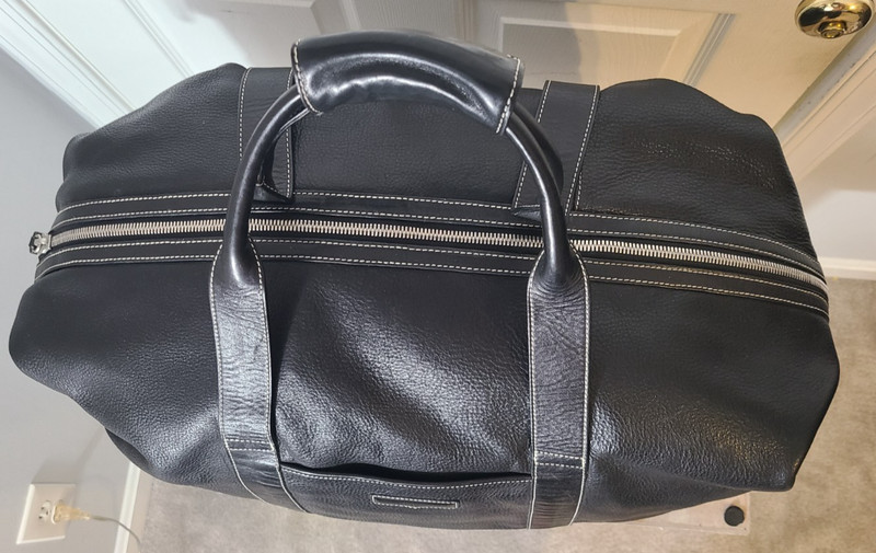 Johnstone & Murphy 21 Inch Leather Duffel Satchel Bag Luggage. Very Good. gallery