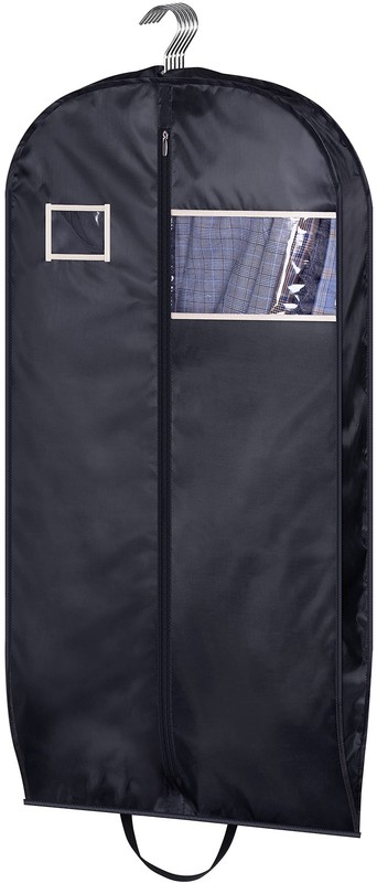 SLEEPING LAMB Water Resistant Suit Bags for Men Travel Gusseted 1 Pack, Black