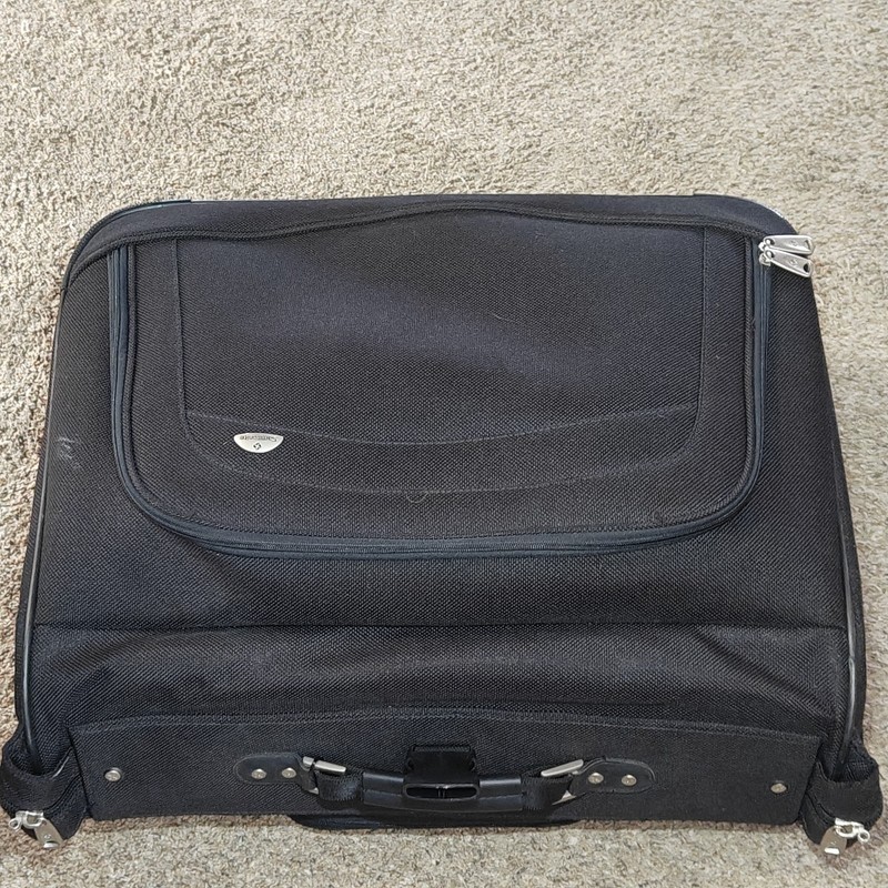 Samsonite Black Suitcase Handle Wheels Rolling Softshell 24" Garment Bag Luggage gallery
