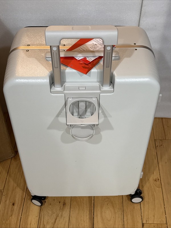 Mixi 26” Inch Spinner Luggage Front Opening Cup Holder New Smoke White Check-in gallery
