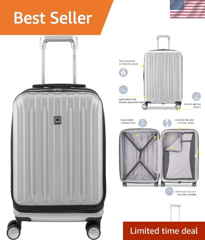 Sleek 19 Inch Expandable Titanium Carry-On with Spinner Wheels for Easy Travel