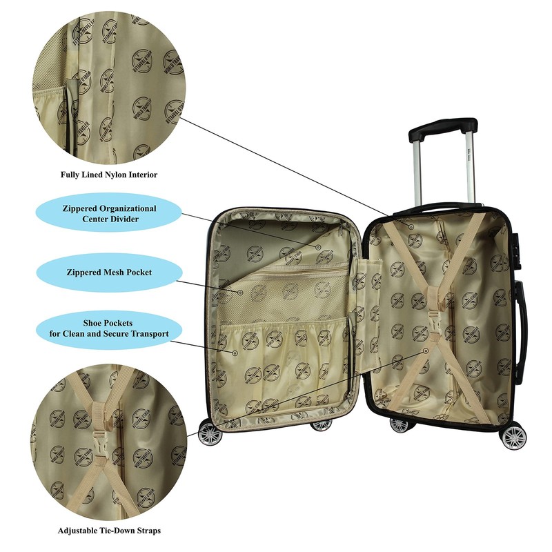 Butterfly 20-Inch Expandable Spinner Luggage Hardside Carry-On with Wheels gallery