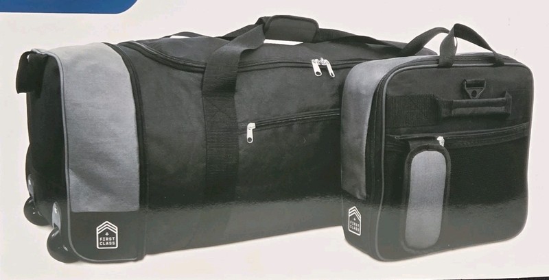First Class 32" Expandable Collapsible Rolling Duffel Bag Black Pack & Go gallery