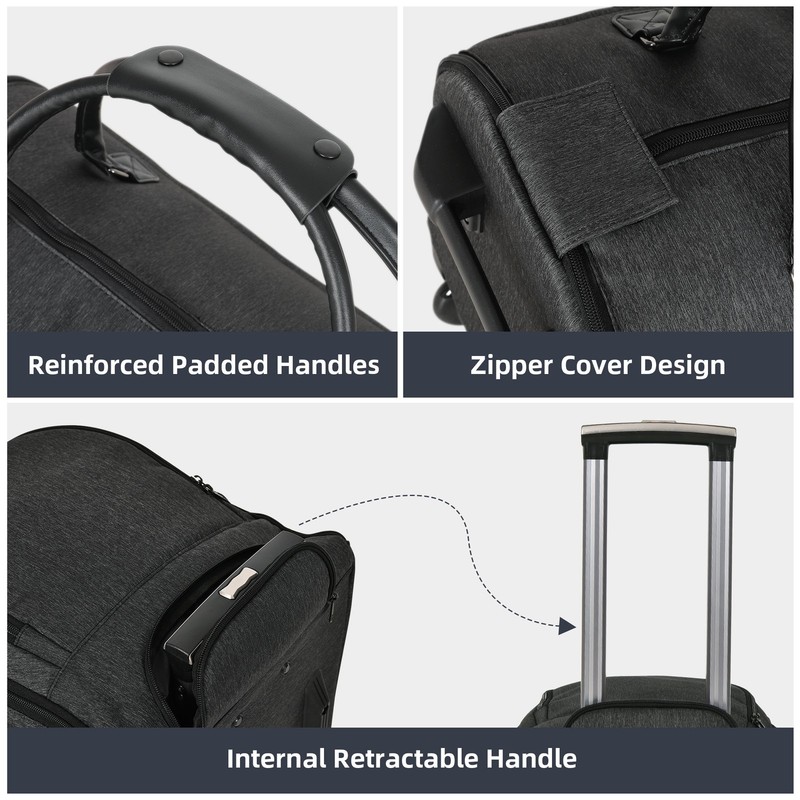 Shopsource Garment Bags for Travel with Wheels, Carry-on Duffle Bag for Suits gallery