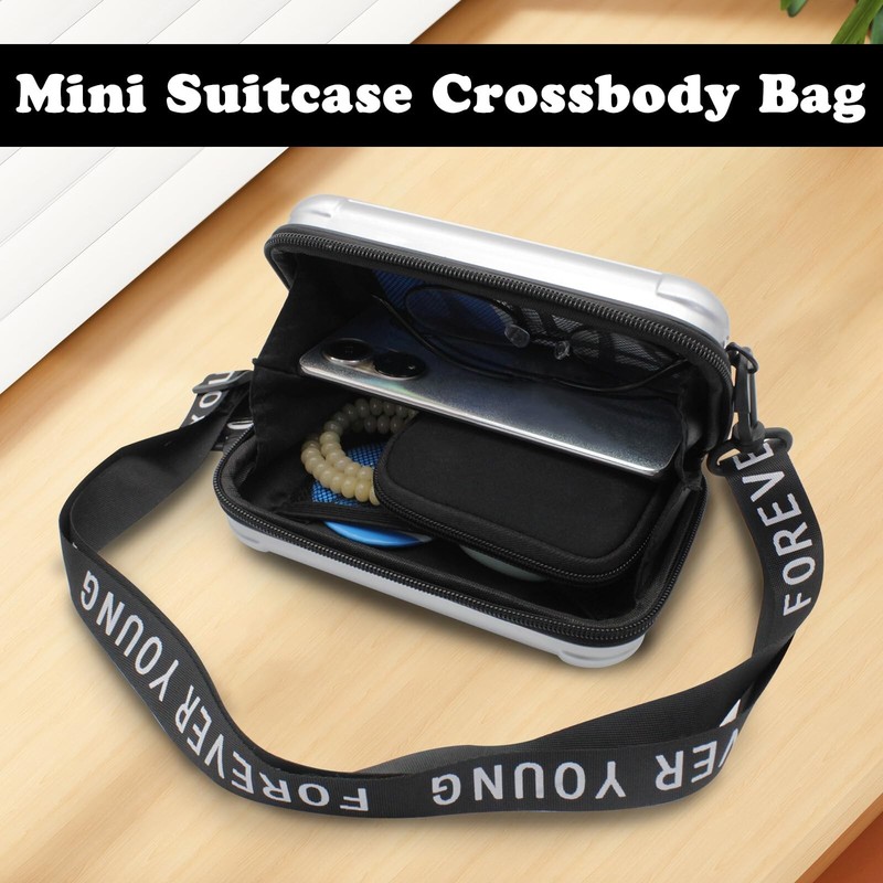 Mini Suitcase Crossbody Bag, Plastic Mini Suitcase Bag Suitcase Purses Stylis... gallery