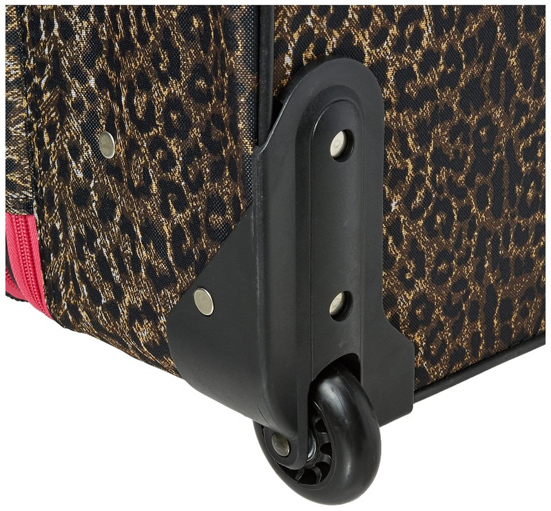Pink Leopard 2 Piece Set Expandable Luggage Suitcase with Tote Bag gallery