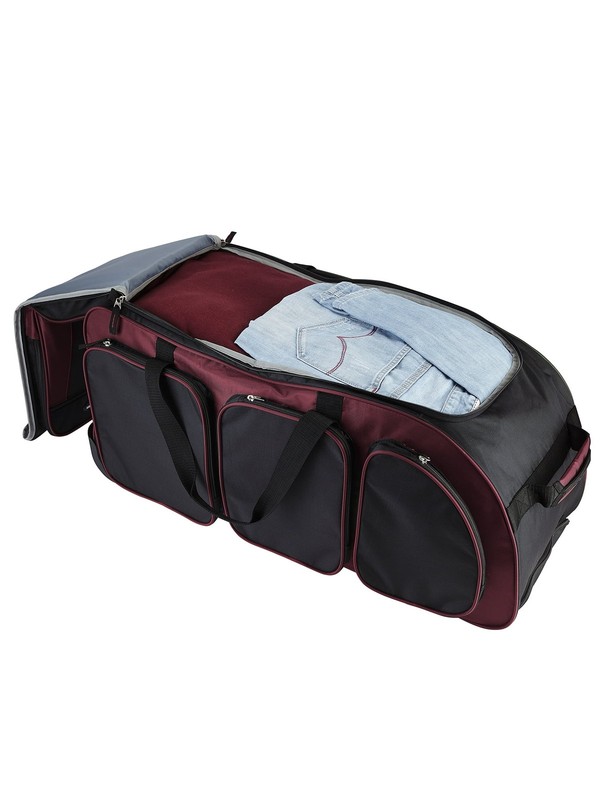 30" Rolling Multi-pocket Upright Duffel - Crimson gallery