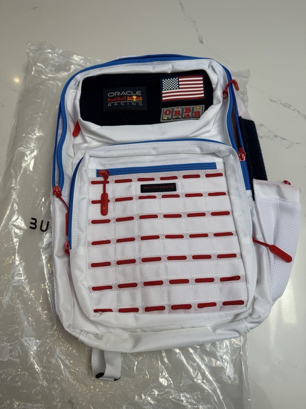 Red Bull Racing Las Vegas GP Team Backpack - White/Red/Blue BNWT RRP £159.95 gallery