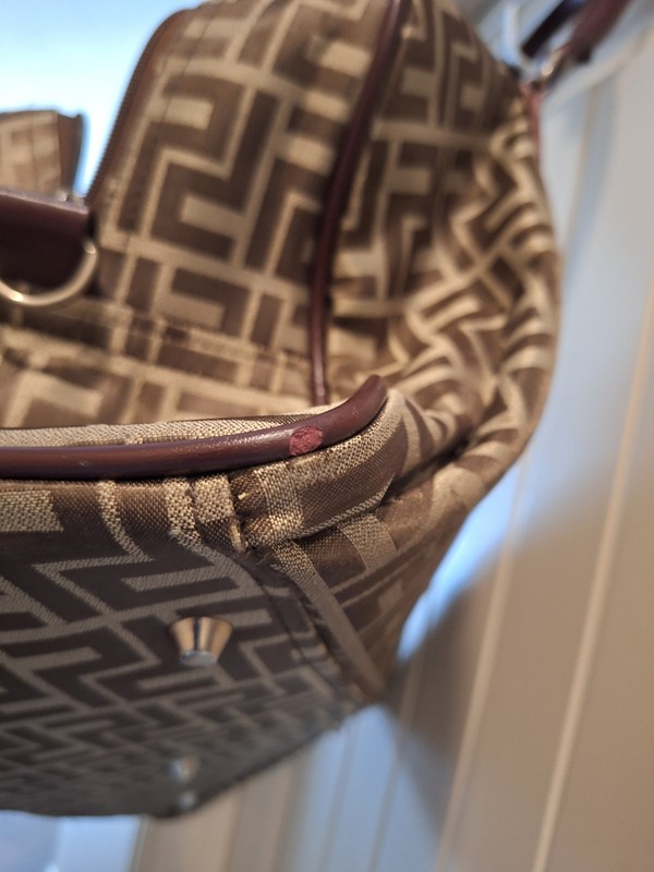 Large Brown Patterned Travel Duffel Bag Carry On Overnight Weekender gallery
