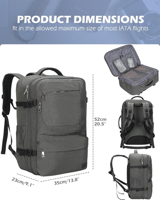 44L Flight Approved Carry on Backpack Travel Bag Weekender Convertible Duffel gallery