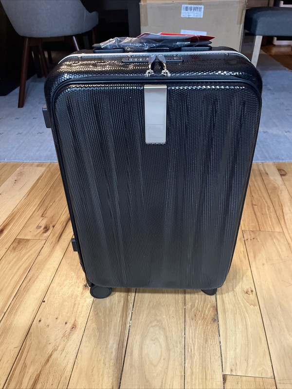 Hanke Lightweight Front Opening Carry-On 20 Inch, Jet Black New