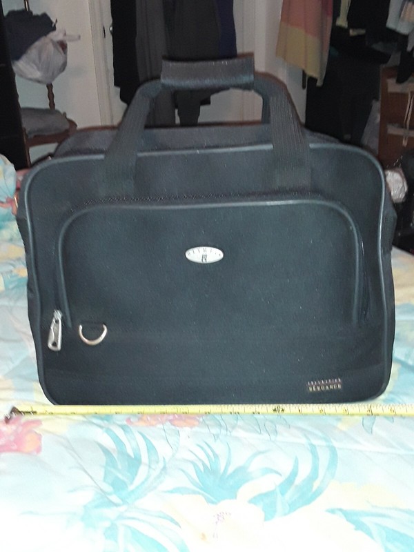 OLYMPIA CARRY-ON LUGGAGE BAG *ELEGANCE COLLECTION*Black New Strap 16" x 11"-EUC gallery
