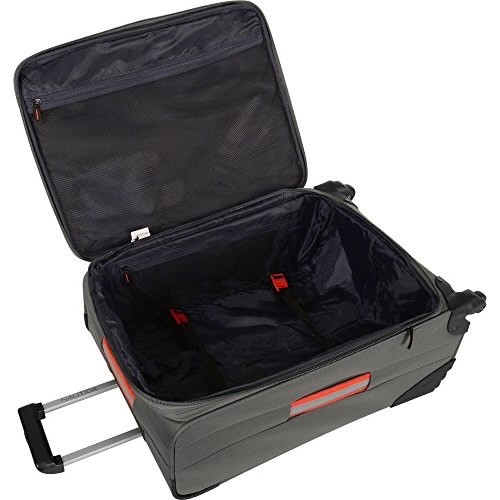 Nautica Centerline soft shell 4 piece luggage set in grey/orange/light grey gallery