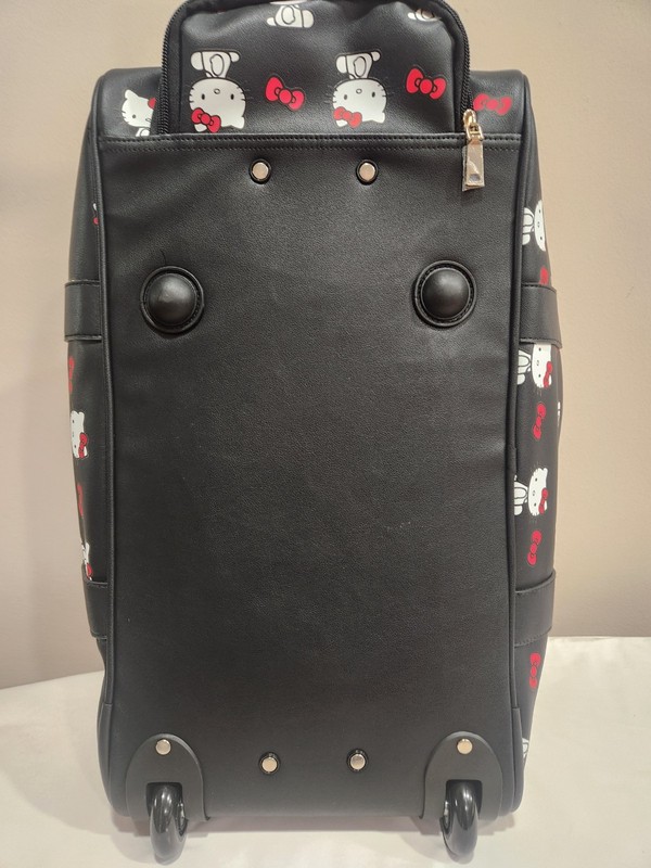 HELLO KITTY BIOWORLD ROLLING DUFFLE BAG LUGGAGE CARRY-ON SUITCASE NWT 20X10X11IN gallery