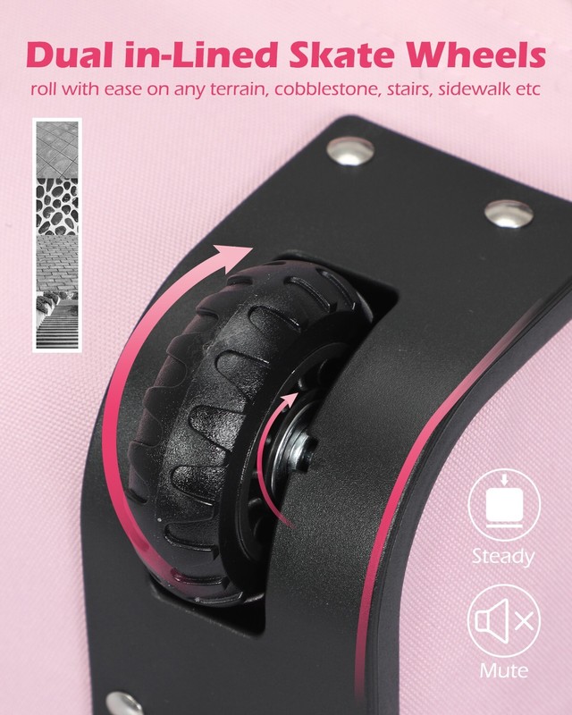 42L Convertible Rolling Wheeled Backpack Travel Suitcase Carry on Luggage Pink gallery
