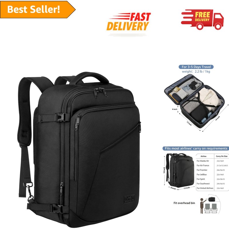 Luxury Expandable Carry-On Backpack – Water-Resistant & Flight Approved 45L