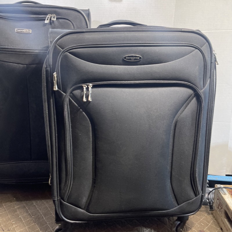 2PC SAMSONITE SOFT SHELL ROLLING LUGGAGE - BLACK spinner Two Bags Work Great gallery