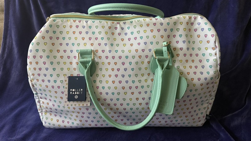 Roller Rabbit x Target Duffle Bag Multicolor Hearts Zip Closure 20×9.5×12