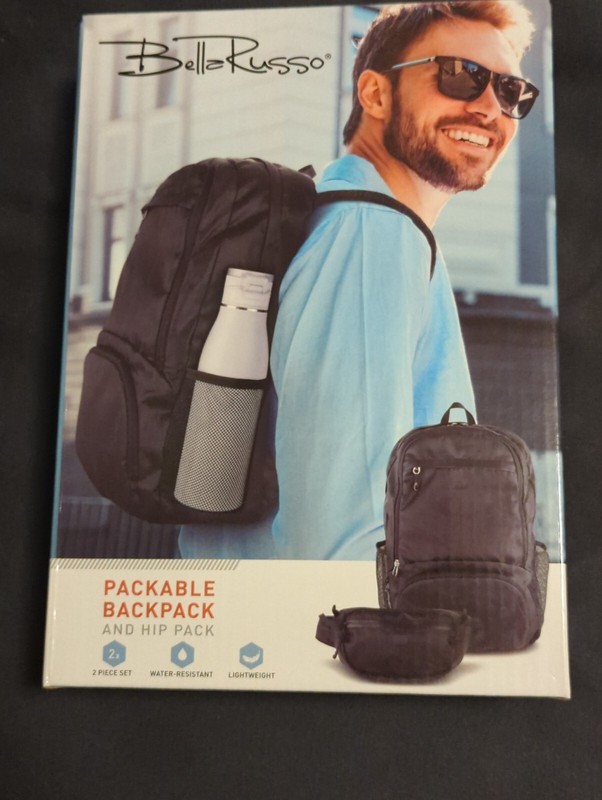 NIB Bella Russo Packable Backpack & Fanny Hip Pack Brand New Unopened
