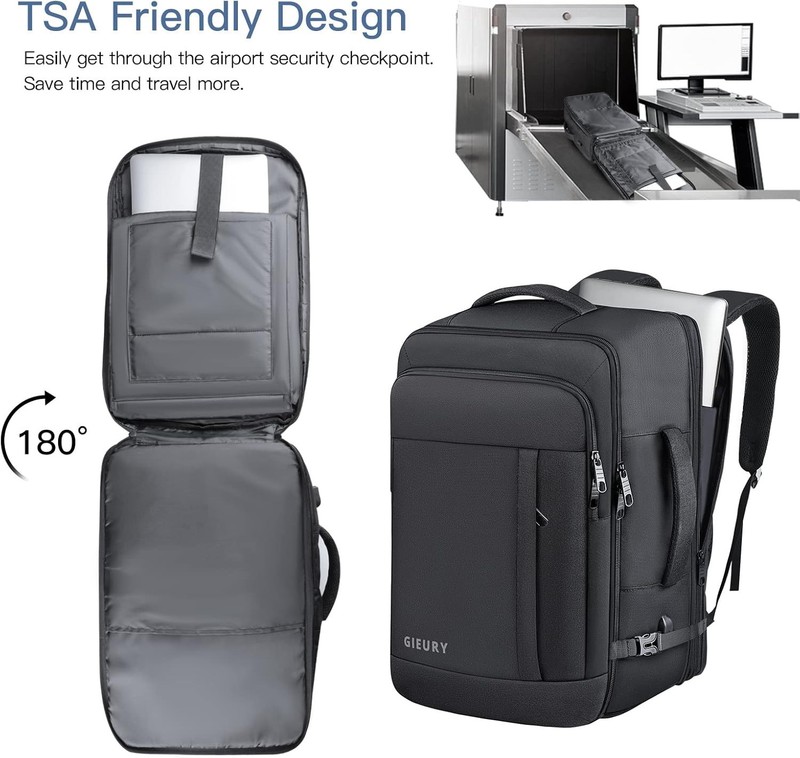 Travel-Ready 50L Backpack - Water-Repellent and Organized Design for Adults gallery