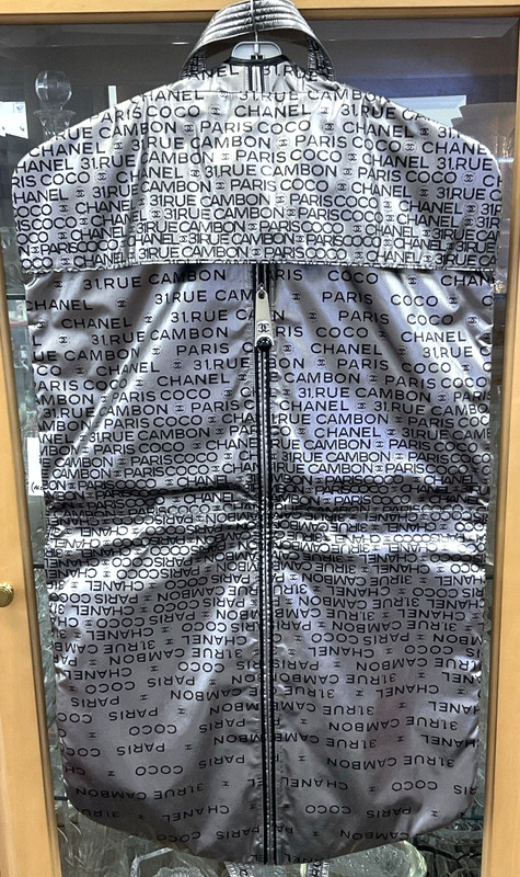 Chanel Rue Cambon Coco Silver Nylon Garment Bag