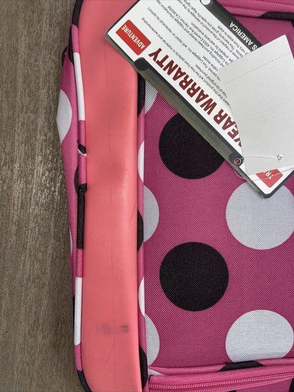 Double Handle 14 Inch Tote Pink Dots Fox Luggage,Rockland NWT gallery