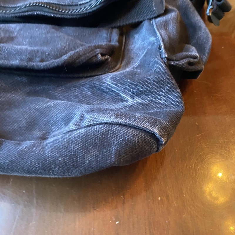 Canvas Backpack Black 20" Travel School Daypack Soft Case Adjustable Straps Men gallery