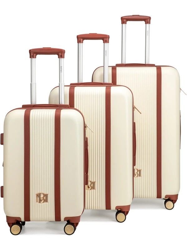 BADGLEY MISCHKA Mia 3 Piece Polycarbonate-ABS Expandable Retro Luggage Set gallery