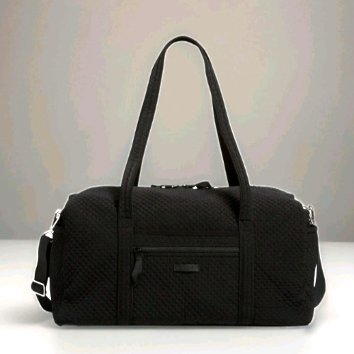 Vera Bradley CLASSIC BLACK Microfiber Medium 20″ Traveler duffel Bag NWT