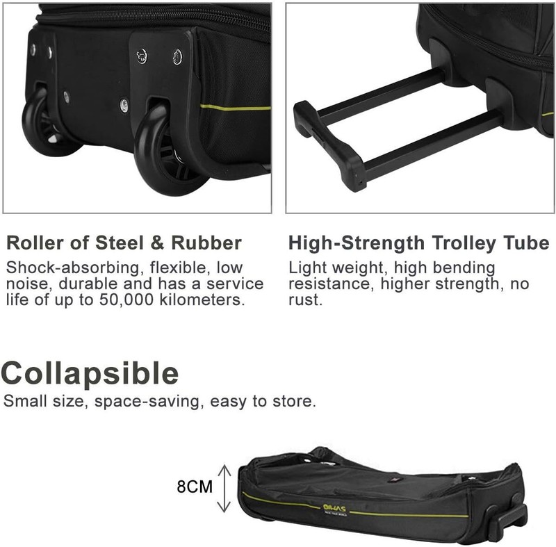 OIWAS Small Rolling Duffle Bag with Wheels Travel Tote Unisex-Adult Black gallery