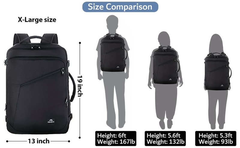 MATEIN Carry on Backpack, Extra Large Travel Backpack Expandable Airplane App... gallery