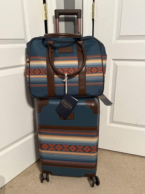 Pendleton Multi Color Aztek Luggage Set Carry On Spinner & Weekend Satchel-NWT