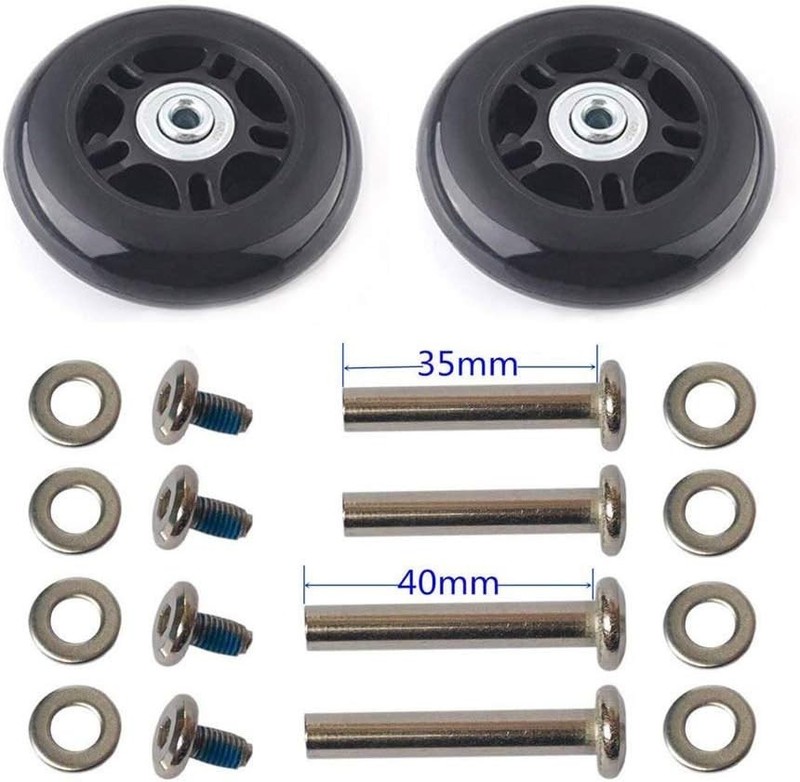 Replacement Luggage Wheel Set Compatible for Suitcase Inline Skate 63mm gallery