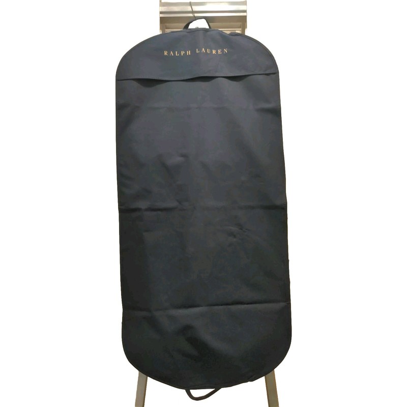 100% Authentic Ralph Lauren Long Garment Bag Navy BLue & Gold Letters